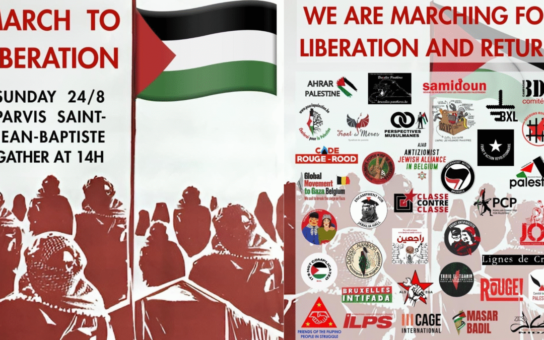 Bruselas: Marcha el 24 de agosto contra el genocidio y las masacres en Gaza.