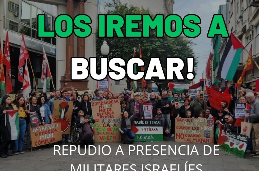 Argentina: Banderazo en repudio a la presencia de militares genocidas israelíes en la ciudad Rosario.