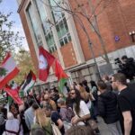 Fotos. concentración por libano 9 de abril 2026 frente a la embajada sionista