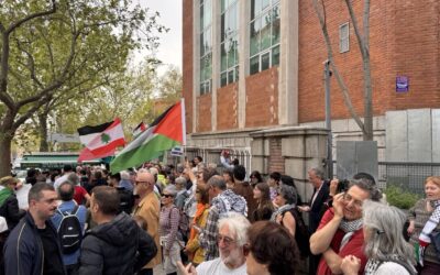 Madrid: movilización frente a la embajada sionista contra las masacres en Líbano